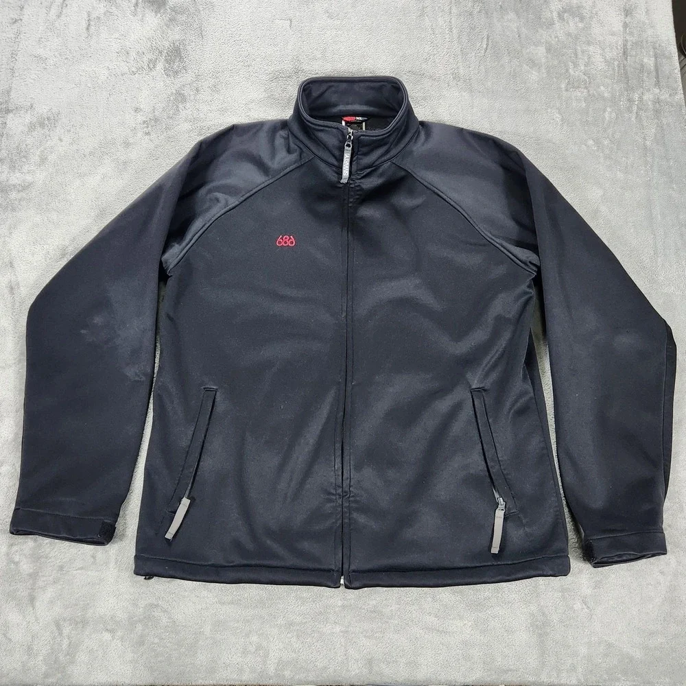 686 Jacket Mens XL Black SMARTY Tech Softshell Fleece Lined Ski Snowboard